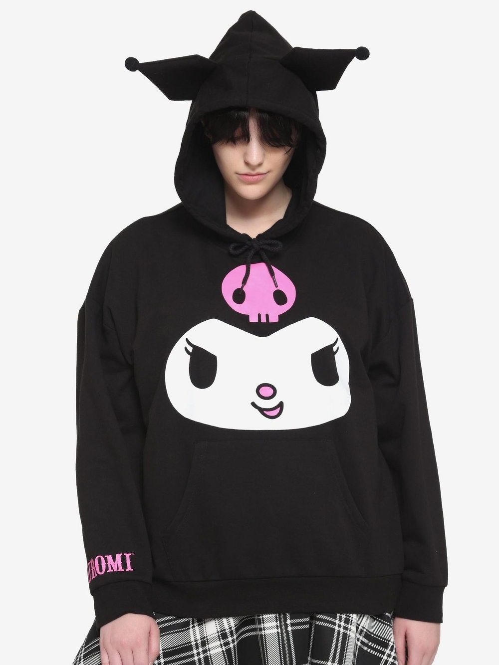 Hot Topic Black Kuromi 3D Ear Oversized Hoodie